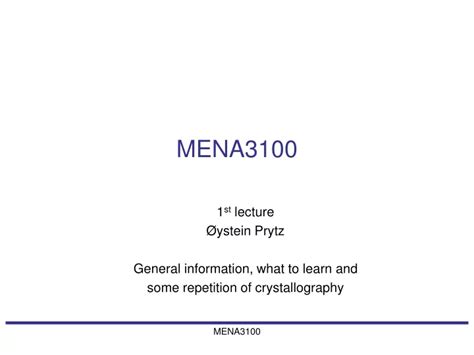 MENA3100 PowerPoint Presentation, free download .